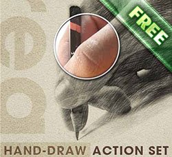 PS动作/图案：Realistic Hand Draw Generator Action Set